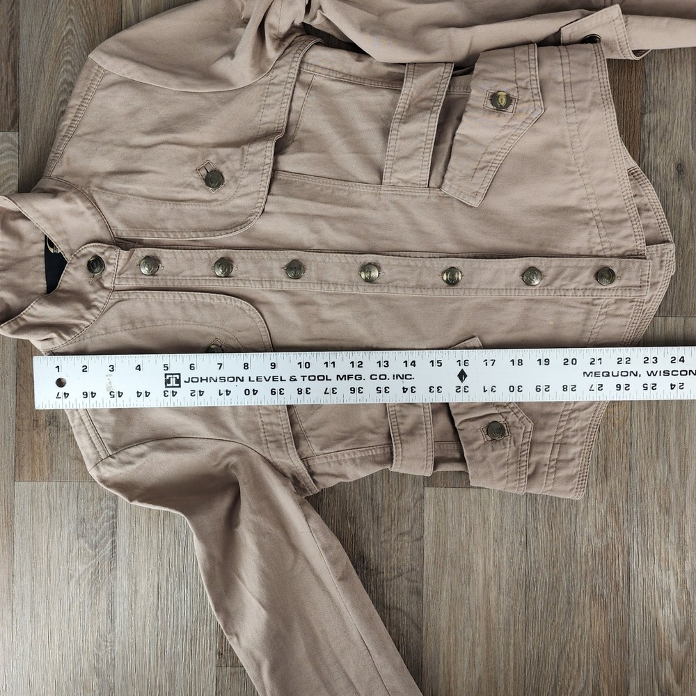 Just Cavalli Roberto Cavalli Tan Khaki Utility Military Jacket Womens Small IT40 - Picture 7 of 8